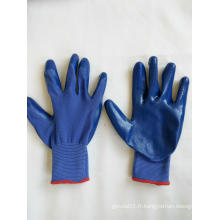 Gants de travail en sécurité recouverts de nitrate de polyester 13G (N6019)